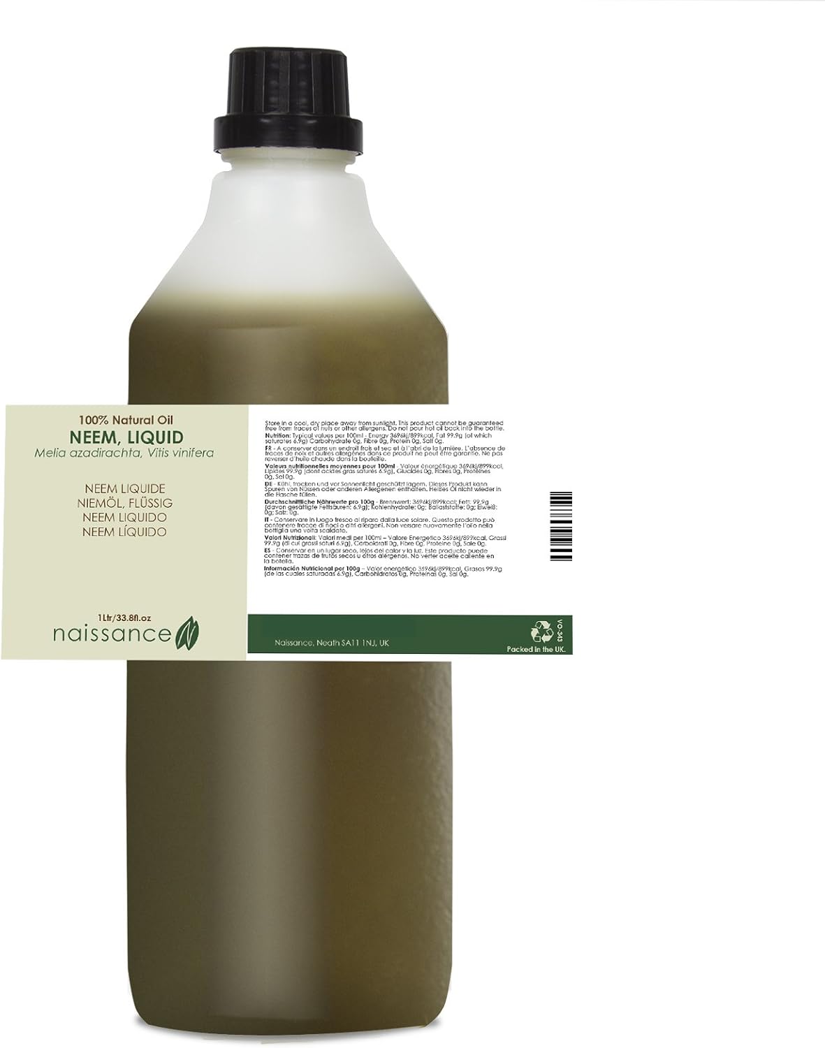 Neem Líquido - Aceite Vegetal Prensado en Frío 100% Puro- 1Litro ...
