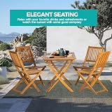 Panana 5 Piece Acacia Wood Outdoor Dining Set Folding Table Chairs view 2