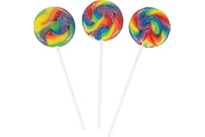 Fun Express Mini Rainbow Swirl Lollipops- Pack of 38, 1.25 Pounds