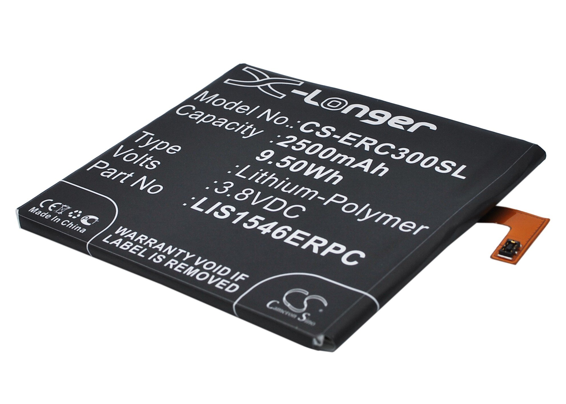 X-Longer Replacement Battery for Ericsson D2502, D2533, D5102, D5103, D5106, M50w, S55T, S55U, Seagull, Xperia C3, Xperia C3 Dual, Xperia C3 LTE, Xperia T3, Xperia T3 D5102