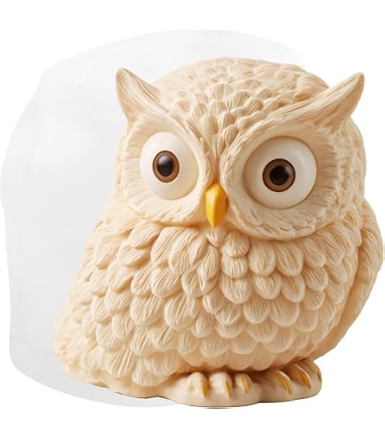 DMZK 3D Owl Silicone Molds - Set Of 2, For Resin, Candles, Soap, Chocolate, DIY Crafts, Pink Silicone, Easy Demold