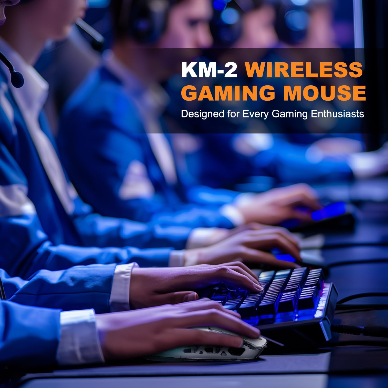 YPBDAN KM-2 Gaming Mouse, Wireless Mouse for Laptop with Transparent Honeycomb Shell, Tri-Mode 2.4G/Type-C/BT 5.2, 11 RGB Lights, 60Hrs Ergonomic Programmable Computer Gamer Mice for Windows PC Mac