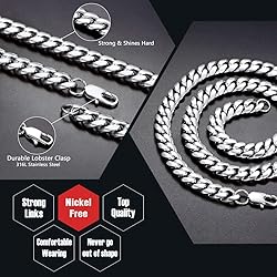 Neck Chains for Men Stainless Steel 22inch 10MM Hip