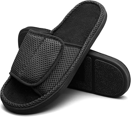 mens black slippers