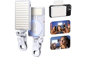 SEAEYES Magnet Phone Light, 160 LED Dual Side Selfie Light Compatible with iPhone Magsafe, 3 Lighting Adjustment Modes, Selfie Lights for iPhone/iPad/Camera/Photography/TikTok/Vlog/Video/Zoom Calls