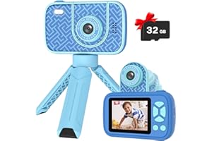 Teslahero Kids Camera Toys for 3-12 Years Old Boys Girls,Children's Camera with Flip-up Lens for Selfie & Video,HD Digital Camera,Christmas Birthday Party Gifts for Child Age 3 4 5 6 7 8 9 (Blue)