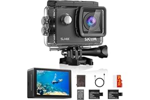 SJCAM SJ4000 New Pro-Grade 4K Action Camera,40MP 3-Axis EIS Stabilization Motorcycle Sport Camera,170°FOV Wide Angle Waterproof Camera Underwater, 5X Zoom,Dual Batteries,Helmet Accessory Kit, Gifts
