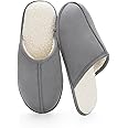 The Metluks Men's Scuff Slippers with Memory Foam, Faux Suede Open Back House Slip-ons, Non-slip Indoor/Outdoor Soles, Unique Gifts, Sizes 8-15