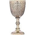 REPLICARTZ Gold Embossed Chalice Goblet – Medieval-Style Brass Cup for Ceremonial Use, Wine, Altar, and Religious Décor – 7 oz / 210 ml Full Size Vintage Goblet for Collectors & Gifts