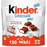 Kinder Chocolate Candy Mini Bars with Creamy Milky Filling, 29.2 oz | Chocolate mini candy bars with a smooth filling, bag of mini chocolates for sharing or gifting