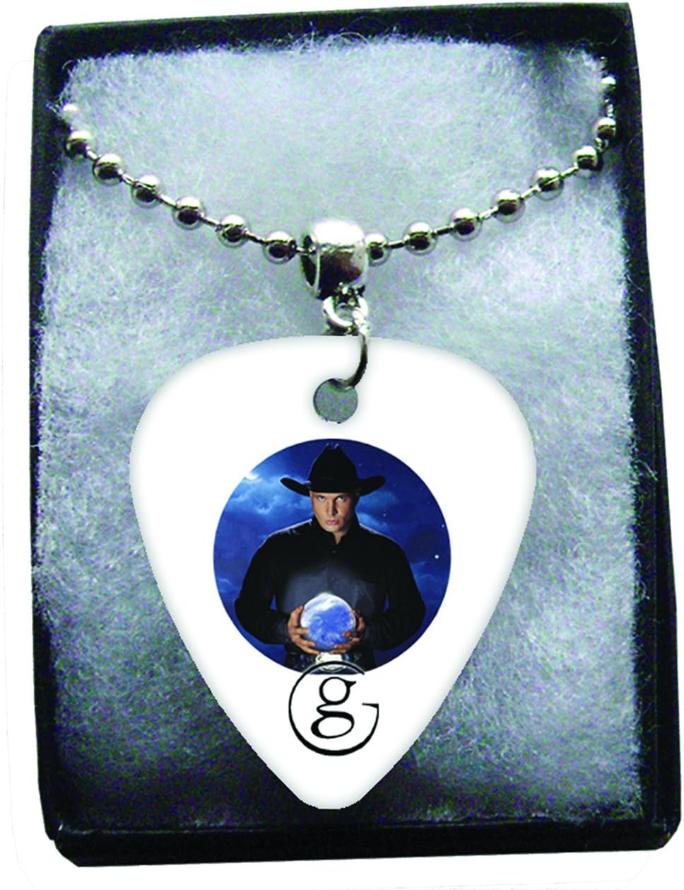 Garth Brooks Metal Guitar Pick Necklace Ball Chain