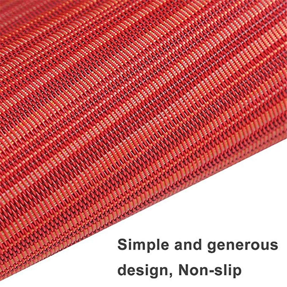 Jutao Round Table PVC Placemats for Dining Table Wedge Woven Polyester Placemats Washable Heat Resistant Stain-Resistant Table Mats for Kitchen Table(Red 7 pcs)