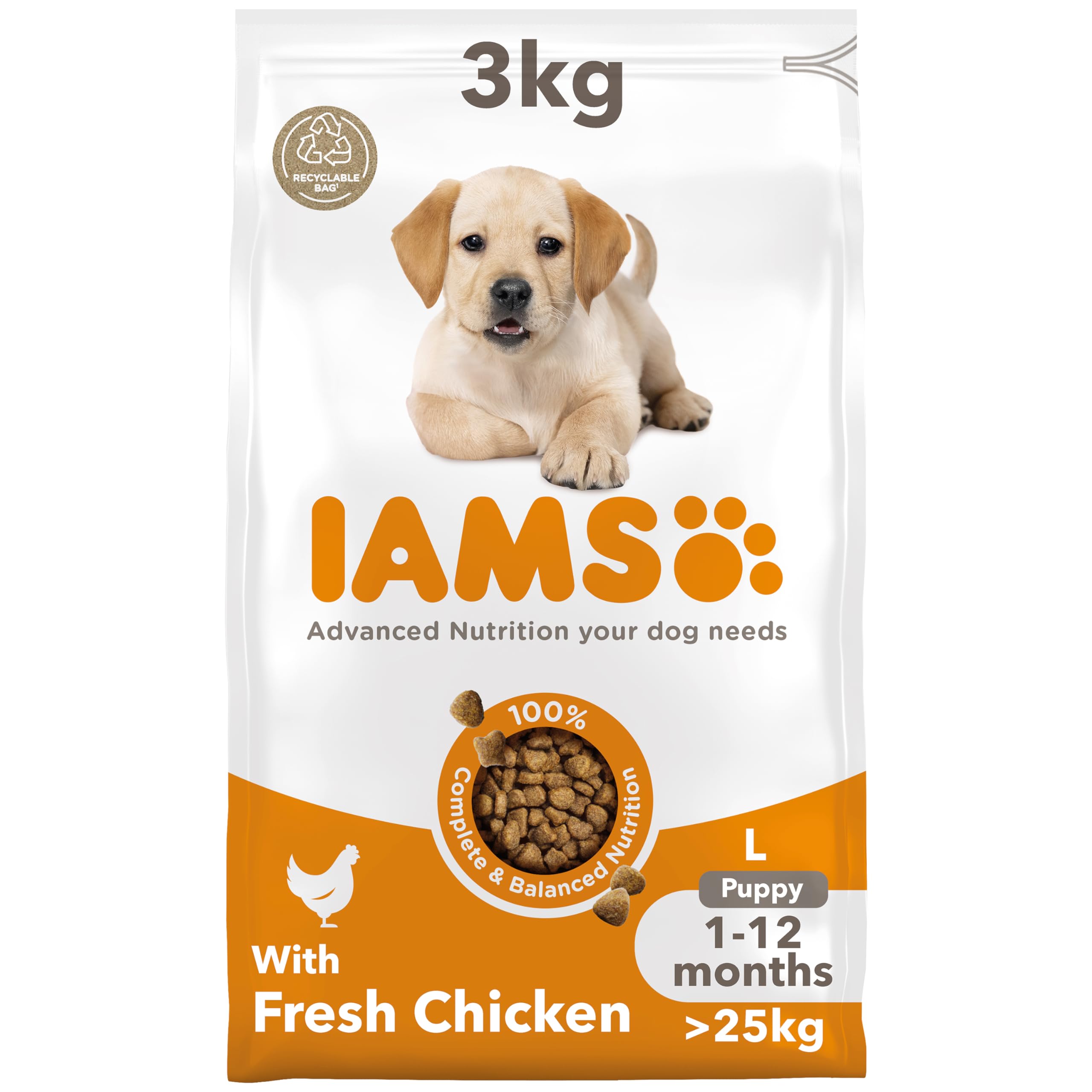 IAMS Puppy Large Dry Dog Food Chicken 3kg