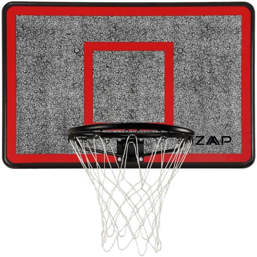ZAAP Outdoor Wall Mounted Basketball Hoop, Backboard and Net Set
