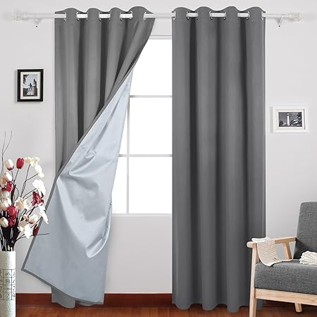 Deconovo Eyelet Curtains Room Darkening Thermal Insulated Ring Top