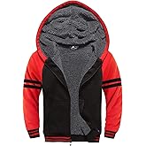 LLdress Boys Hoodie Kids Fleece Sherpa Lined Jacket Youth Zip Up Heavyweight Hooded Sweatshirt Teen Winter Warm Coat
