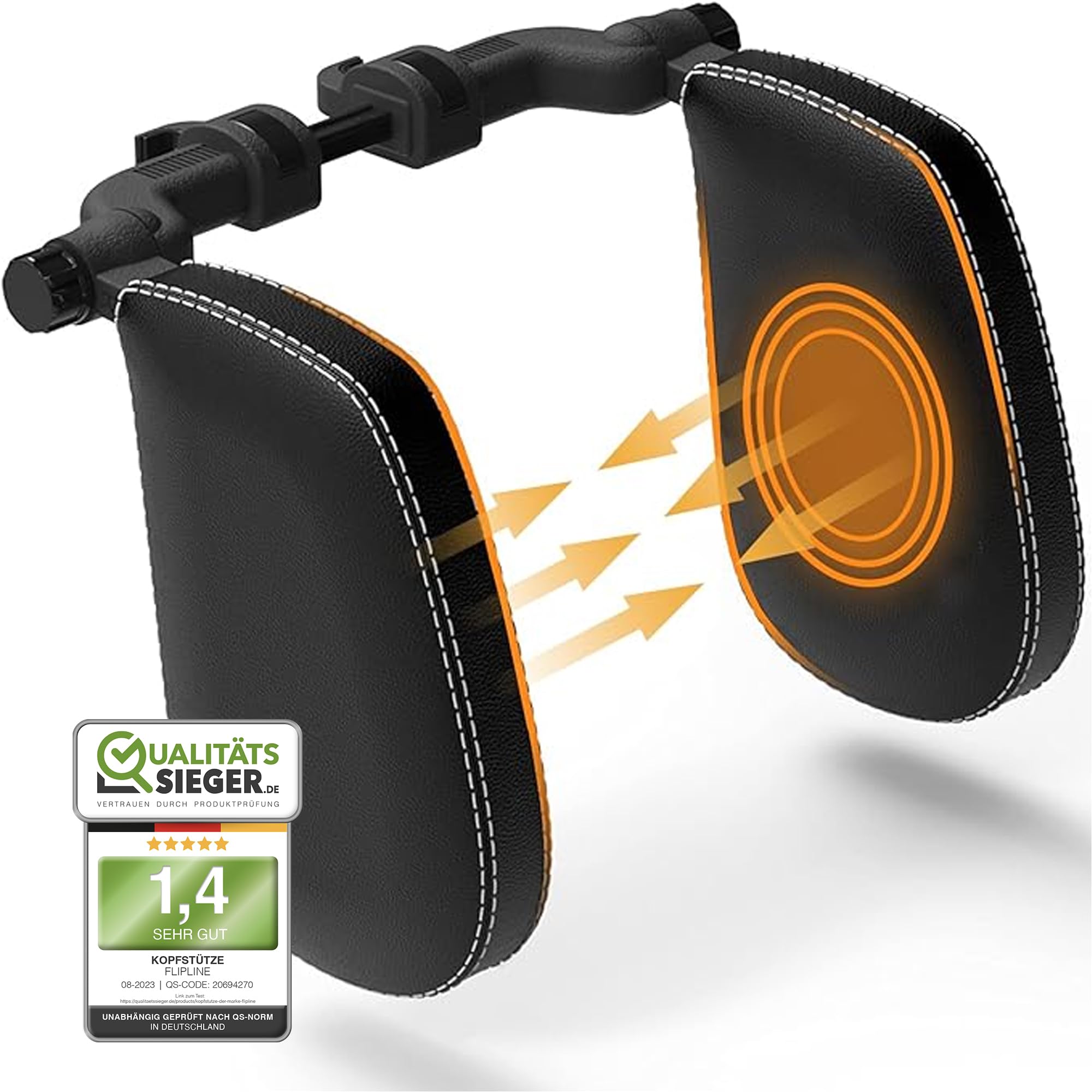 FLIPLINE Car Headrest SuperSleep for Children and Adults - Quick Installation in 2 Minutes without Screwdriver - Neck Support Pillow