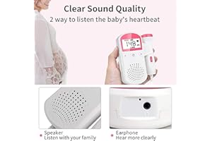 NABOET Baby Monitor Heartbeat Pregnancy Accessories Pocket Portable Doppler Fetal Heart Rate Monitor Easy to Use at Home-U9
