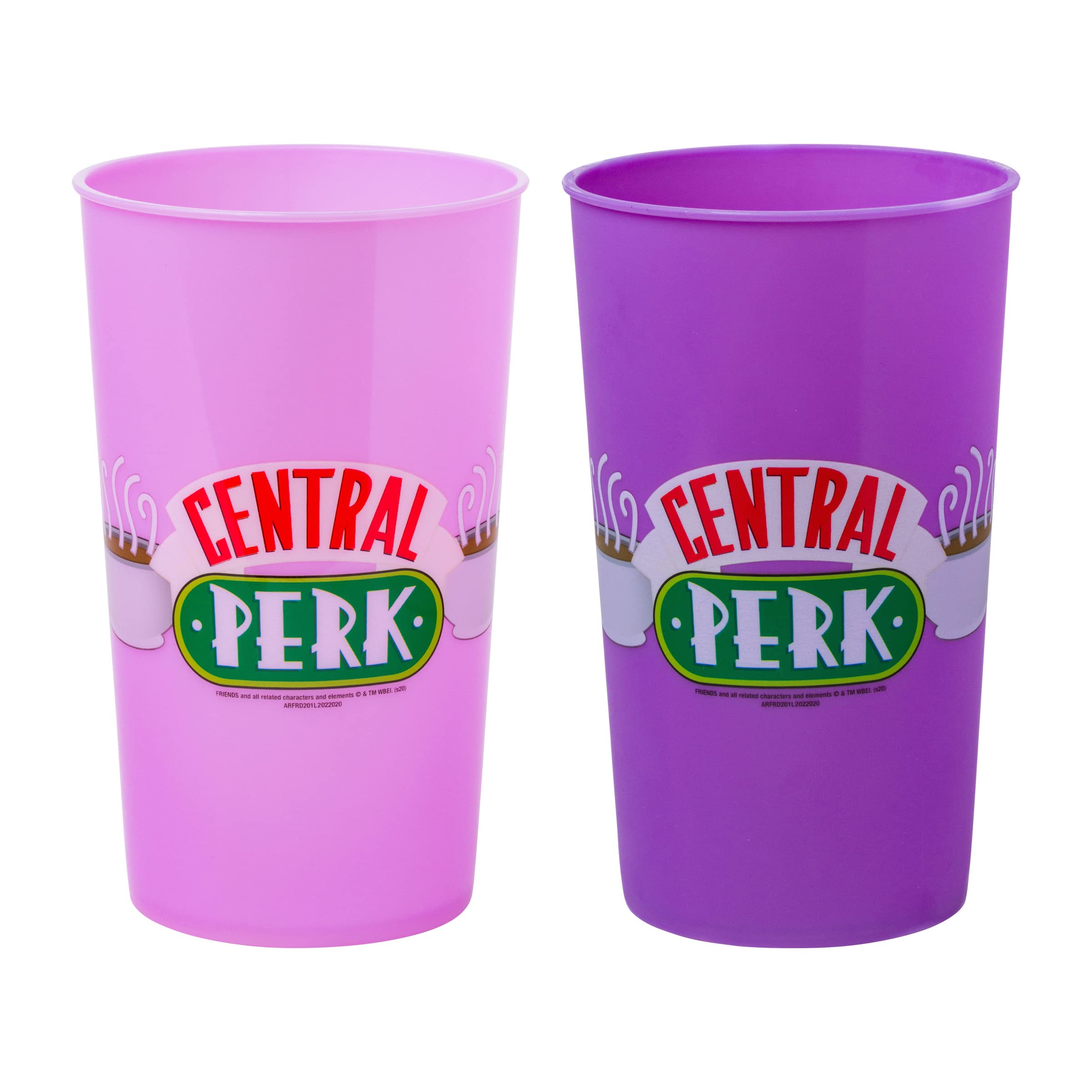 Silver Buffalo Friends Central Perk Logo 2-Pack Color Changing Cup set, 20 Ounce, Purple
