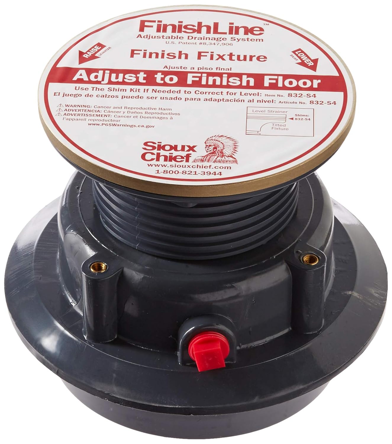 Soux Chief 833 3pnr Finish Line Adjustable Floor Drain