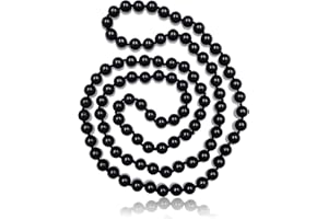 MGR MY GEMS ROCK! 36 Inch 7-8MM Long Polished-Finish Genuine Semi-Precious Stone Endless Infinity Long Beaded Strand Necklace.