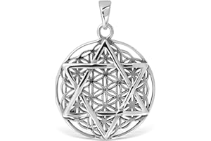 W | S WITHLOVE SILVER WithLoveSilver 925 Sterling Silver Celtic Knot Round Star of David Flower of Life Pendant