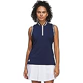 adidas Womens Ultimate365 Quarter-Zip Sleeveless Polo Shirt