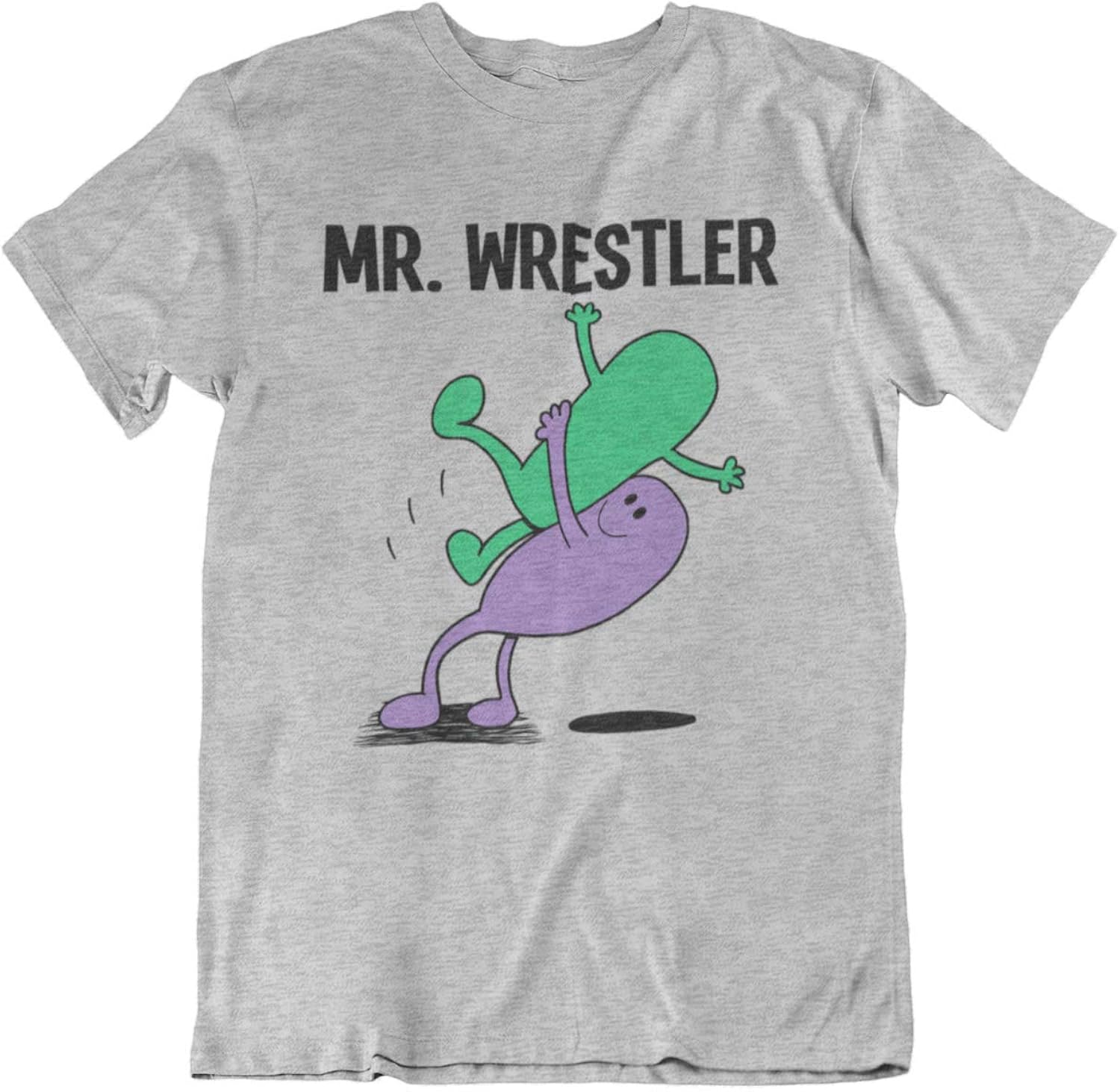 Mr Wrestler - Mens Fighting Sports Organic Cotton T-Shirt: Amazon.co.uk: Clothing