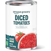 Amazon Fresh, Diced Canned Tomatoes In Tomato Juice, 14.5 Oz (Previously Happy Belly, Packaging May Vary)