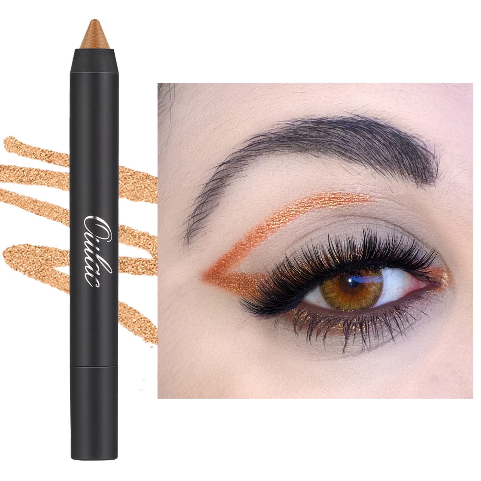 Oulac Makeup Cream Eyeshadow Stick, Gold Cone, Gold, Bronze, Metallic, Matte, Shimmer, Crease Free, Long Lasting, Moisturising, Highly Pigmented