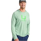 HUK Mens Icon Hoodie, Fishing Shirt with Sun Protection for Men, Fog Green, 3X-Large
