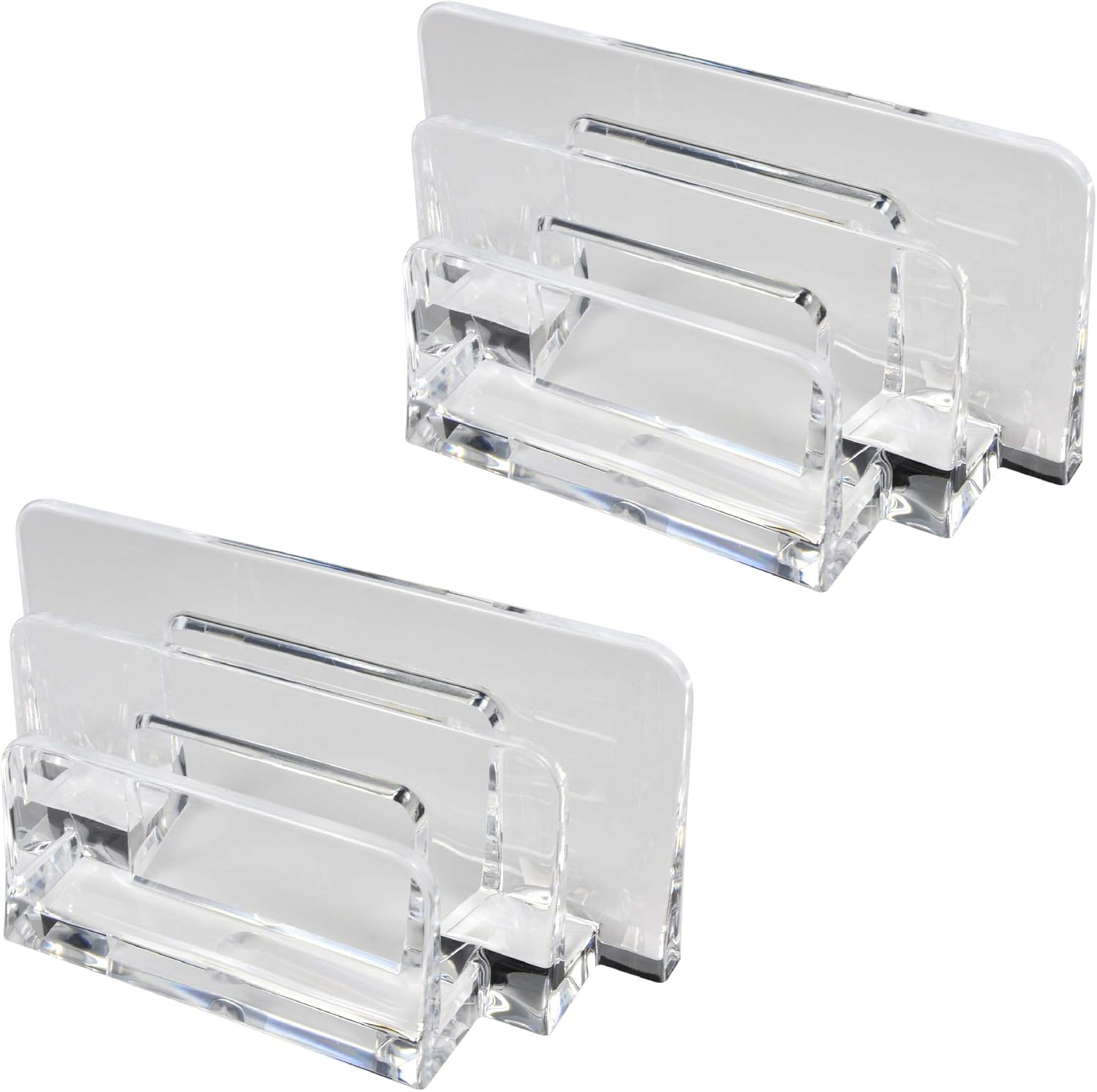 COM.TOP - Acrylic Letter Sorter Little File Folder Sorter (2 Pack) for Paper, Letter, Envelope, Office File Organizer, Office Supplies, Desk Accessories - Clear : Office Products