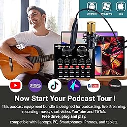 Podcast Equipment Bundle, BM-800 Mic Kit with Live