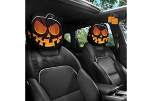 TKPTIY Funny Cartoon Car Headrest Covers, Cute Cartoon Car Seat Head Rest Protector, Spooky Cars Seat Covers Slipcover, Auto Interior Accessories Decoration for Cars Vans Trucks for Halloween Christmas