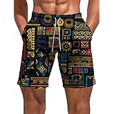 Kiptmug Mens Tropical Board Shorts for Summer Hawaiian Flowers Print Casual Vacation
