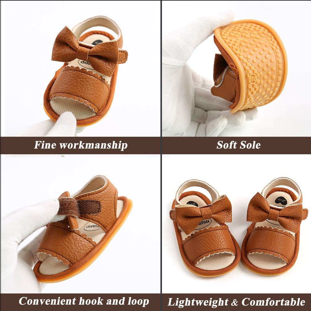  | Infant Baby Girls Sandals Anti-Slip Rubber Sole Toddler First Walker Prewalker Newborn Summer Shoes for Baby Girls | Sandals