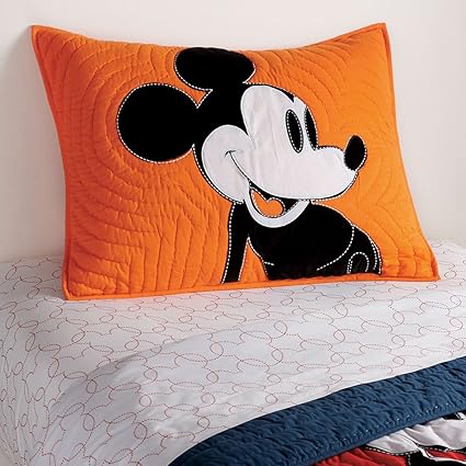 Ethan Allen Disney Color Block Mickey Mouse Sham Carrot