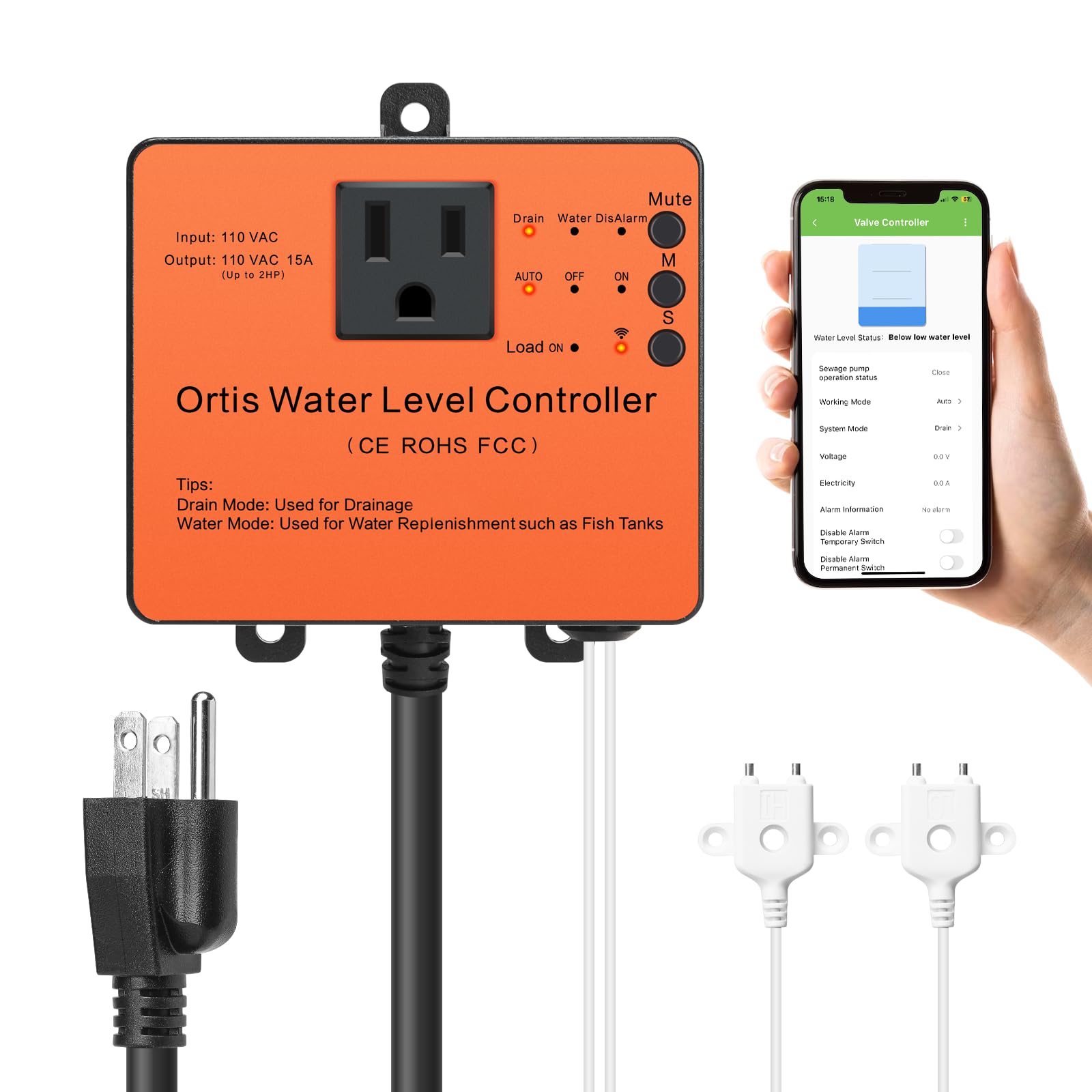 Photo 1 of WiFi Sump Pump Controller and Alarm, Check Water Level Status, Timely Alerts for Pump Failures & Overload, Keep Your Basement Dry, Perfect for Sump Pits, Submersible, Utility, Water Well Pump