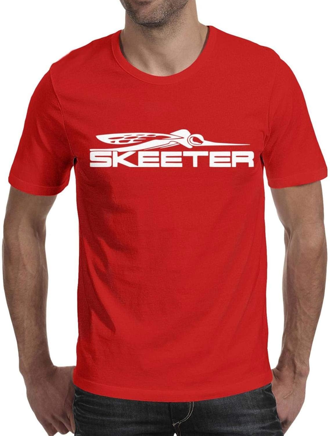 Novelkseer Casual Men Cotton Printing Pullover Skeeter-White-Logo- Short Sleeve T-Shirts