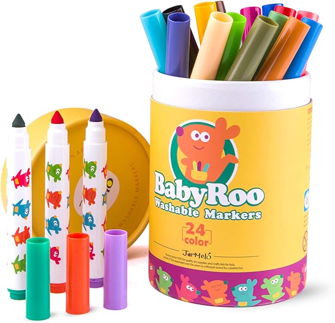 Washable Markers Set for Kids,NonToxic Ultra Clean,Broad Line Marker