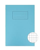 Silvine A4 Exercise Book Blue 7mm Squares 80 Pages Pack of 10 view 2