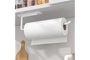 Paper Towel Holder Under Cabinet - Both Available in Adhesive and Drilling - Upgraded Aluminum Paper Towel Holder Wall Mount 