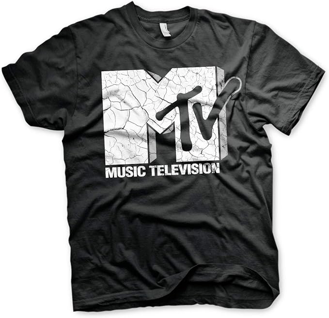 Mtv Offizielles Lizenzprodukt Cracked Logo Herren T Shirt Gross Hoch Herren T Shirt Schwarz Amazon De Bekleidung