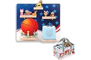 MIOGREN Floating Shelf Wall Mounted Set,for Tonie and Toniebox MP3 Audio Player,Magnetic Wall Shelf for Children to Play and Collect (Basketball)