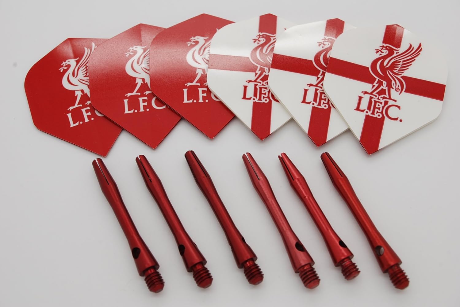 Liverpool FC Dart Flights & Aluminium Dart Stems (2 Flights 2 Stems