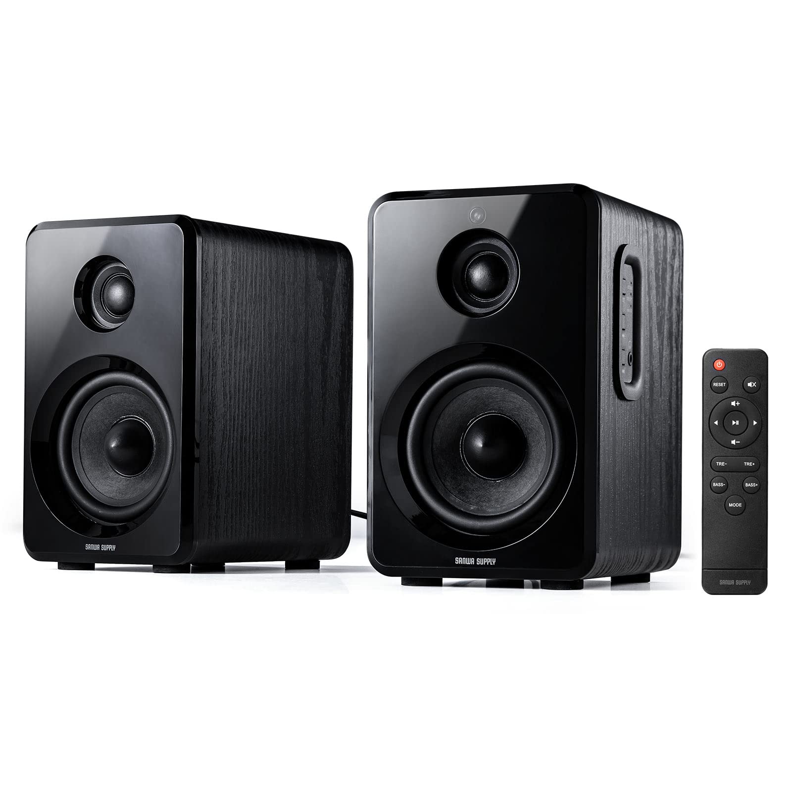 サンワダイレクト PCスピーカー 高出力80W Bluetooth/有線/光デジタル/USB/microSD対応 パソコン テレビ モニター用 スピーカー 400-SP104商品画像