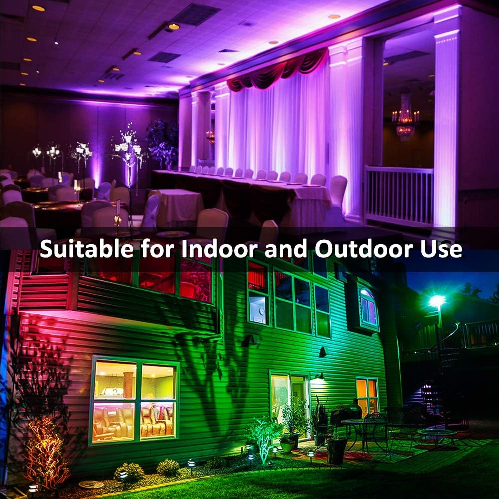 Novostella 2 Pack 20W RGB LED Flood Light, 44 Keys Controller, 20 Colors 6 Modes, Dimmable Color Changing Floodlight, IP66 Waterproof, Wall Washer Lights, Outdoor Garden Stage Landscape Lighting: Home Improvement