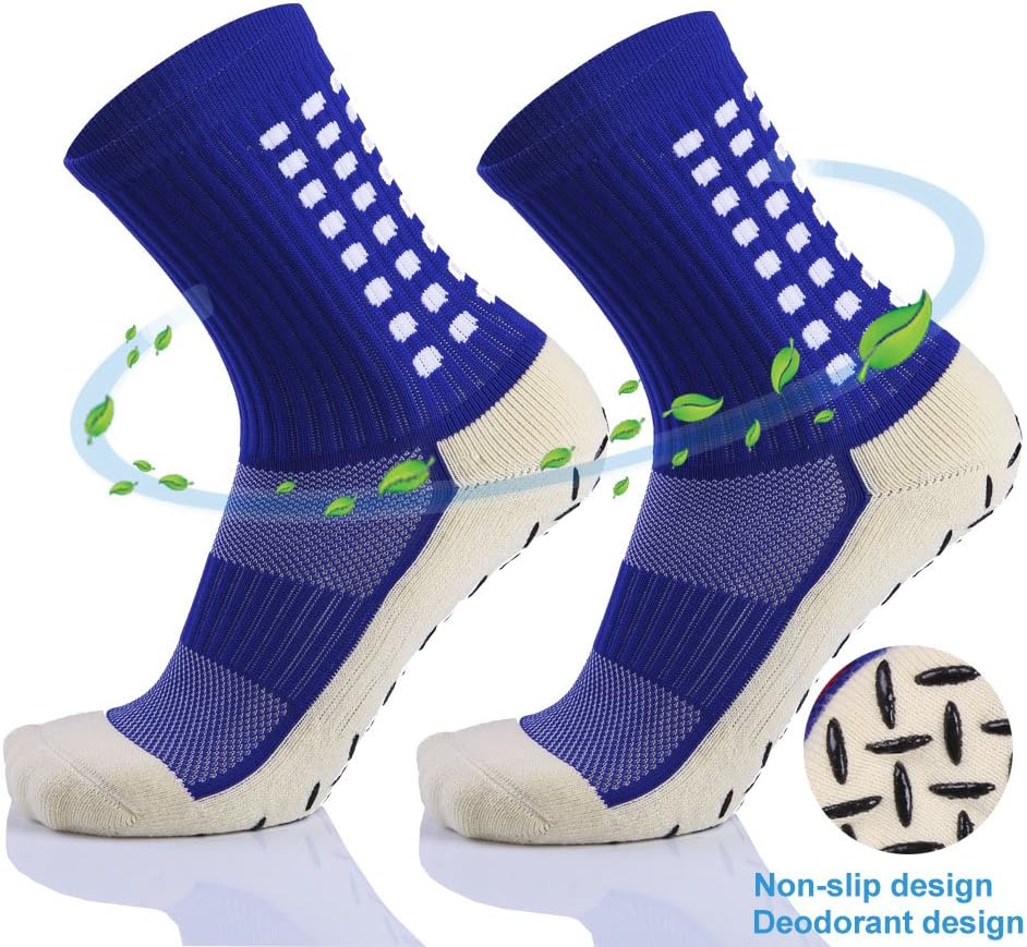 DIKAOU Anti Slip Sports Socks, Training Professional Socks, Compression Sock High Elastic Breathable Sock Football, Soccer, Hockey, Rugby