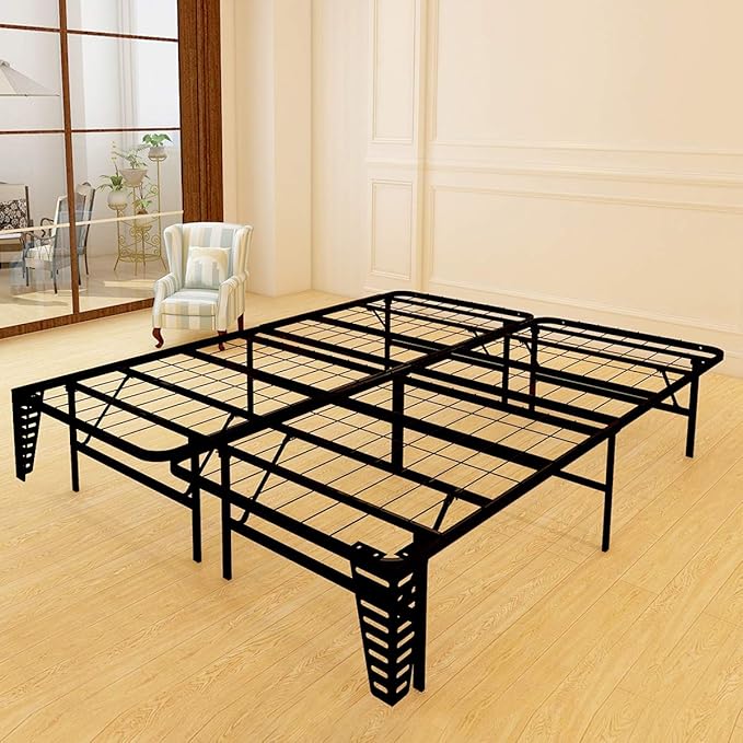 King 16 Inch Platforma Bed Frame/Mattress Foundation/No Box Spring Needed/Steel Slat Support
