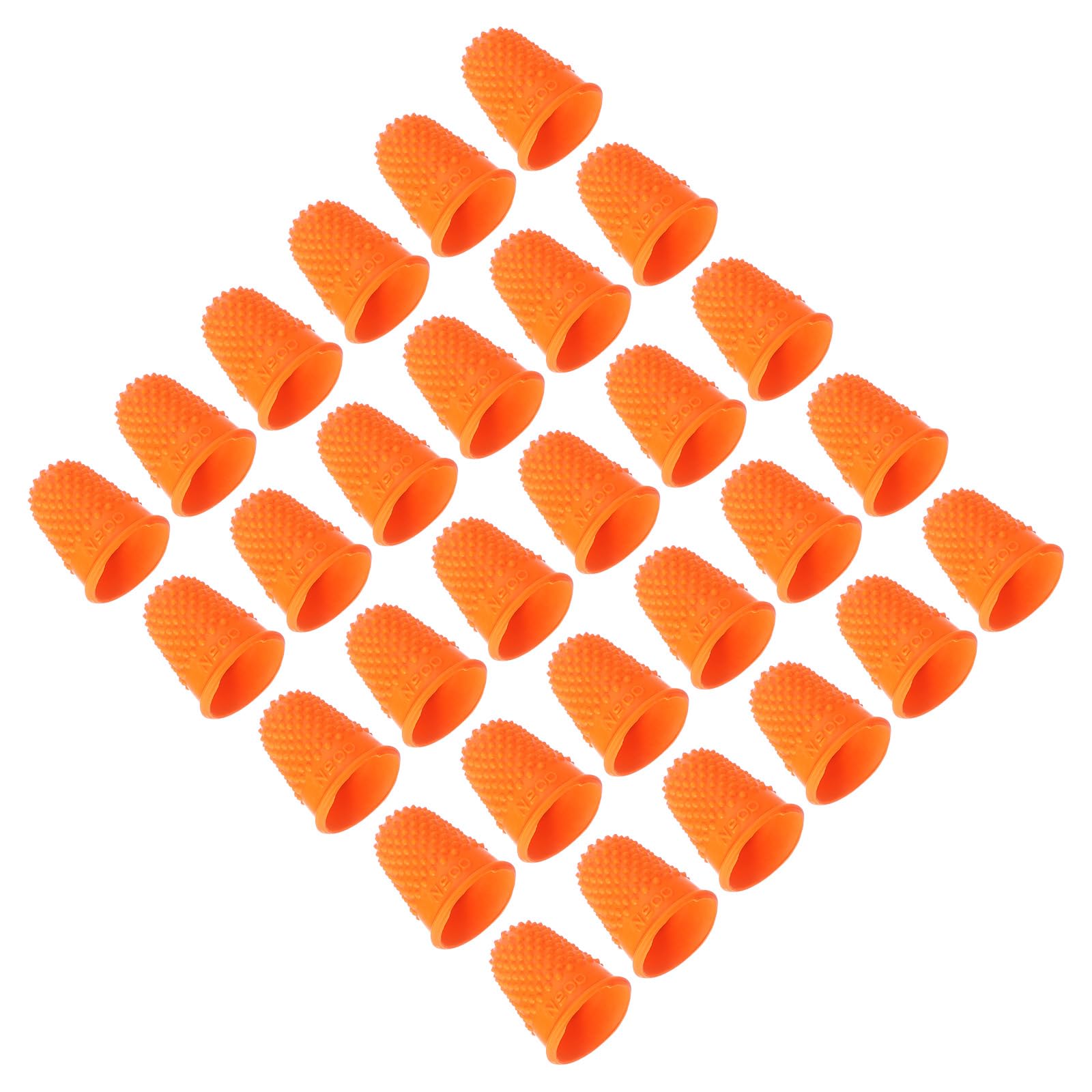 PATIKIL Rubber Finger Tips, 30 Pack Silicone Thumb Fingertip Protector Finger Cots Covers Guard Pads Thimble Grips for Office Counting Sewing, Orange XS Size